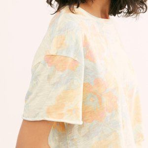 Free People We The Free Clarity Ringer Tee - Pink Floral Printed - Medium